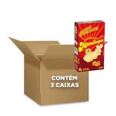 Imagem de Mandiopã sabor Bacon Zero Glúten contendo 3 caixas de 80g cada