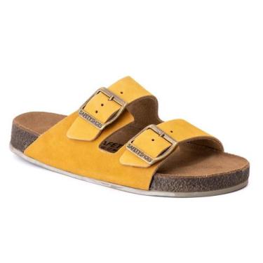 Imagem de Chinelo Rasteira Sem Salto Macia Couro Slide Papete Sandália - Alice M