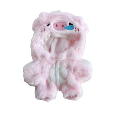 Imagem de Esquirla Roupas de boneca de pelúcia, macacão de boneca, acessórios para fotos, macios para crianças, presente de aniversário, fantasias, moletons de boneca de, Rosa