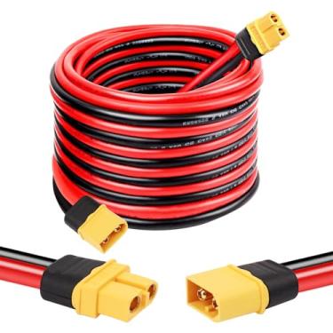 Imagem de MOOKEERF Cabo de extensão XT60 10AWG 15FT XT60 para XT60 com conector macho para fêmea para estação de energia portátil, painel solar, bateria RC