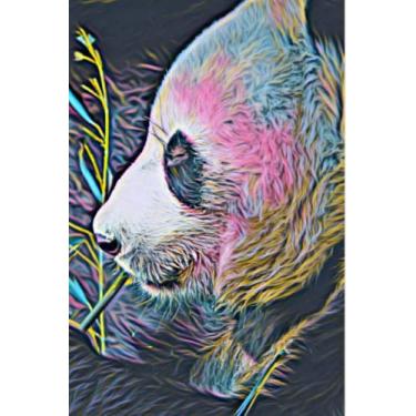 Imagem de Colorful Munching Panda - Lined Journal Notebook - 6x9-160 Pages