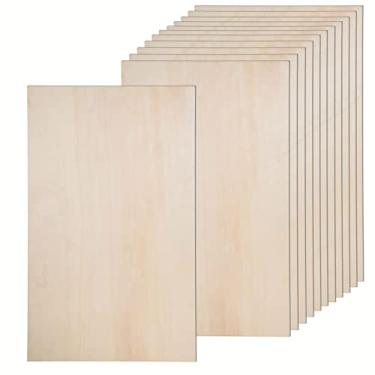 Imagem de AWIZOM Pacote De 12 Folhas De Basswood Para Artesanato - 12 X 24 X 1/8 De Polegada - Folhas De Compensado De 3 Mm De Espessura Com Superfícies Lisas - Placas De Madeira Retangulares Inacabadas Para Co