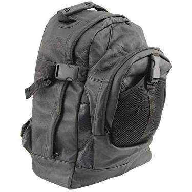 Imagem de Milwaukee Leather SH54401 Barra e bolsa traseira de couro preto 2 em 1 para motocicleta - tamanho único