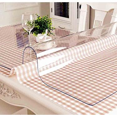Imagem de MPINGRTH Protetor de toalha de mesa de plástico retangular transparente à prova d'água de PVC à prova de óleo, resistente a manchas, capa de mesa limpa para mesa (1,5 mm de espessura, 40,6 x 78,7 cm)