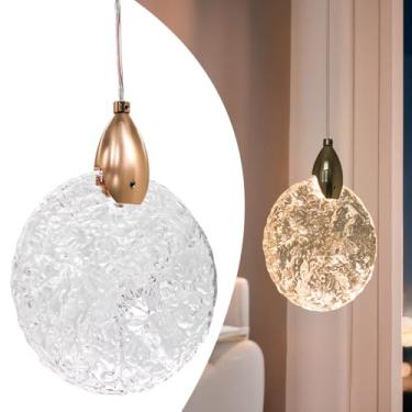 Imagem de Luminária Lustre Pendente Led Esfera Dourado Cristal Pd40