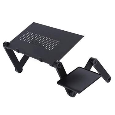 Imagem de Mesa para Laptop Portátil de Liga de Alumínio Akozon, Mesa Dobrável Com Mouse Pad para Cama e Dormitório, Design Sem Ventilador para Trabalho de Escritório Preguiçoso e Conveniente