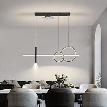 Imagem de Lustre, ventilador de teto de 43,3 polegadas com luz e controle remoto, ventilador silencioso com 6 velocidades e 3 mudanças de luz, lustre interno luxuoso e silencioso para sala de estar e