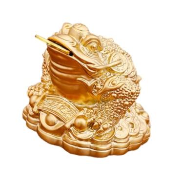 Imagem de WeiLaiKeQi Estátua de sapo dinheiro, decoração de feng shui, ornamento de mesa, peça central, arte, artesanato, escultura de prosperidade para quarto, armário de, Style C