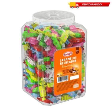 Imagem de Pote Bala Caramelo Recheado Sortido 1,5kg - Embare