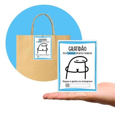 Imagem de Tag Cartão de Agradecimento  Pacote com 100 Peças  Tam. 7,5 x 10,5 cm 