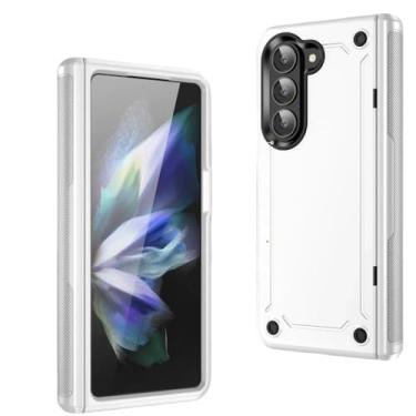 Imagem de Para Samsung Z Fold 5 Zfold5 Anti-poeira Hard Strong Phone Case para Samsung Galaxy Z Fold5 Fold 5 Capa de dobradiça de proteção contra quedas, branca, para Z Fold 5