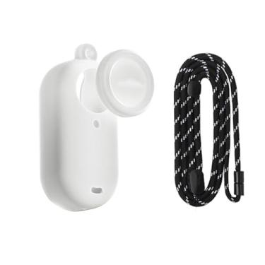 Imagem de Capa de silicone + tampa de lente + cordão acessórios para câmera de polegar, para Insta360 GO 3S conjunto de capa protetora de silicone macio, antiqueda e resistente a arranhões (branca)
