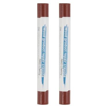 Imagem de PATIKIL Giz de cera para reparo de móveis, 2 peças de bastões de enchimento de madeira para arranhões e mesas de madeira, vermelho