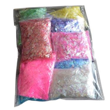 Imagem de Pacote com 10 adesivos de espelho de vidro quebrado para casca de unhas, glitter, poeira, efeito de poeira, arte de lâmina, tendência de estilhaçamento, papel de milar de gelo, ferramentas de decoração de arte de unhas, lâmina de laser (cor aleatória)