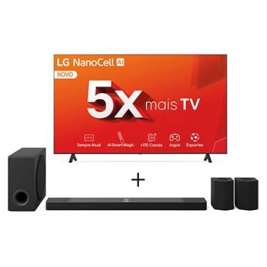 Imagem de Combo LG Smart TV NanoCell AI NANO80 4K de 70" + Soundbar S95TR, Dolby Atmos, 9.1.5 Canais, Caixas de Som Traseiras - 70NANO80TSA.S95TR
