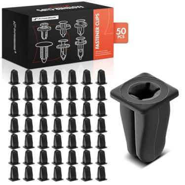 Imagem de A-Premium 50 peças de nylon branco capota ventilação porca guarnição clipe rebite compatível com modelos Mercedes-Benz e BMW - para furo de 6,5 mm x 7 mm