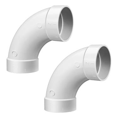 Imagem de GULUANT Aspirador central de substituição com 2 unidades, varredura de 90 graus, evita entupimentos e encaixe no cotovelo para tubo de vácuo de 5 cm