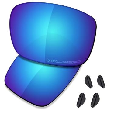Imagem de SAUCER Lentes de reposição premium e protetores de nariz para óculos de sol Oakley Drop Point OO9367 High Defense - Azul Glaciar polarizado