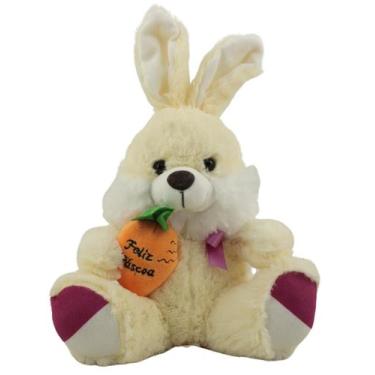Imagem de Coelho Pelúcia Enfeite Para Casa Da Páscoa Amarelo - ROSRO