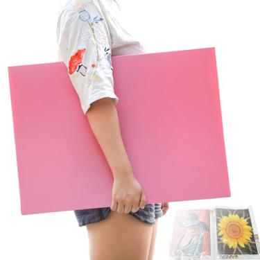 Imagem de MOTEERLLU Livro de armazenamento A2 adequado para pinturas de diamante de 56 x 38 cm, kit de arte de diamante, recipiente de armazenamento com 30 bolsos, pasta de portfólio para arte (vermelho)