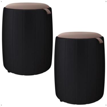 Imagem de Conjunto de Puff gourmet moderno banqueta Esther para sala, quarto ou 