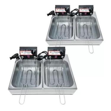 Imagem de Combo 2 Fritadeira Elétrica 10 Litros Óleo 2 Cubas 220v - Central das 