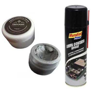 Imagem de Pasta Térmica Prata tapcamp + Limpa Contato Elétrico 300 Ml - KIT PAST