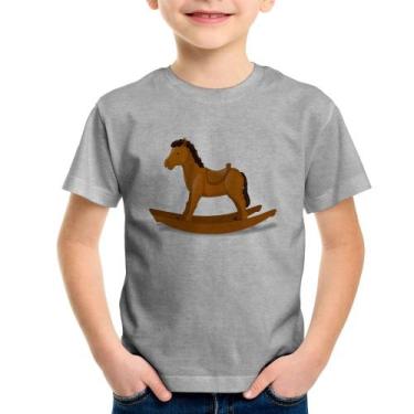 Imagem de Camiseta Infantil Cavalinho De Pau - Foca na Moda, Cinza, 4