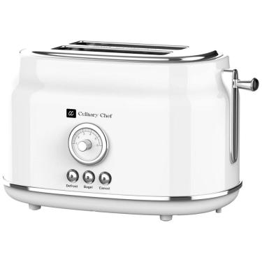 Imagem de Torradeira Elétrica Retrô 2 Fatias com 5 Níveis de Tostagem e Função Descongelar 110V 900W, Frigidaire ETO102, Branco