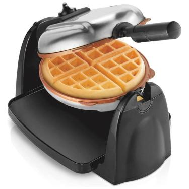 Imagem de Máquina de Waffle, 4 Fatias, Aço Inoxidável, 110v, HAMILTON BEACH 26031, Prateado