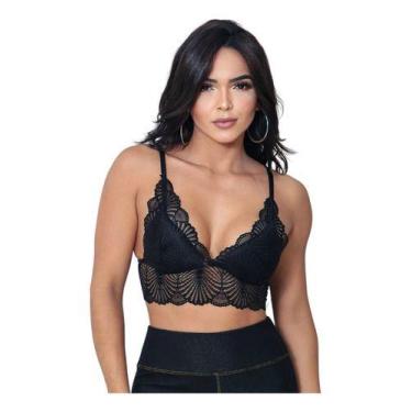 Imagem de Top Cropped Sutia Renda Alça Com Bojo Feminino Confortave - Lisisys Mo
