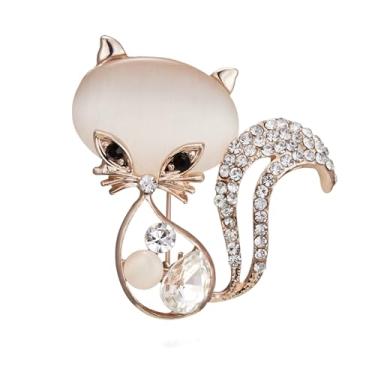 Imagem de Shejuety Broche de animal moderno, broche de raposa, suéter, jaqueta, cardigã acessórios, acessórios de roupas, projetado especificamente para mulheres modernas, adequado - vários presentes de joias