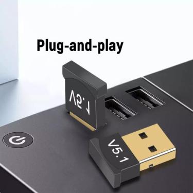 Imagem de Adaptador Receptor USB Bluetooth 5.0 Plug And Play Usb Transmissor de 