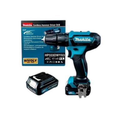 Imagem de Kit Parafusadeira Furadeira de Impacto HP333DWYX3 12V CXT Com 2 Bateri