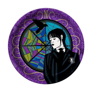 Imagem de Prato Descartável Wandinha - 8 Un - Festcolor - Extra Festas