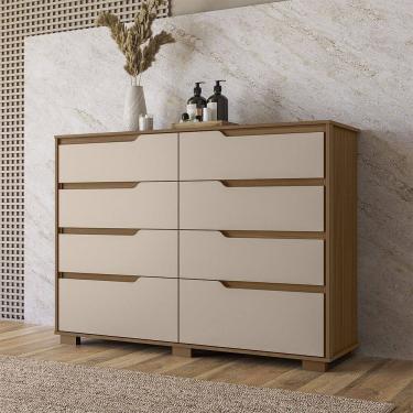 Imagem de Cômoda Georgia 8 Gavetas Carvalho Fendy Moval
