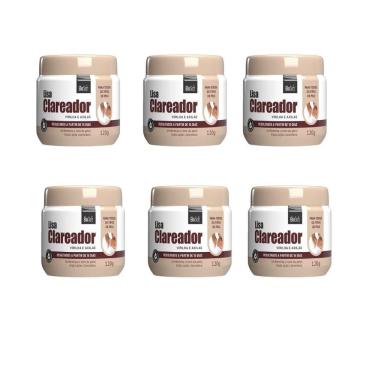 Imagem de Creme Lisa Clareador De Virilhas E Axilas 120G - Kit Com 6Un