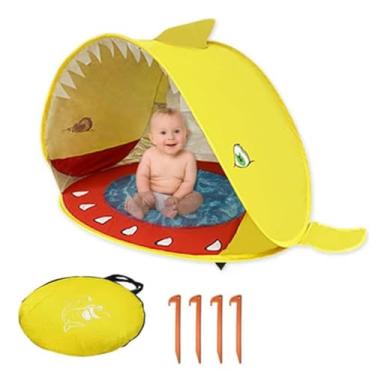 Imagem de Tenda de praia infantil Tenda com sombra para tubarões (Amarelo, 120 * 70 * 80cm)