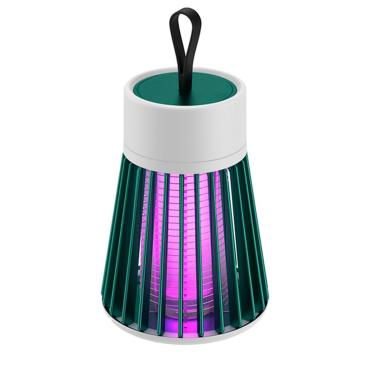 Imagem de Armadilha Elétrica para Mosquitos com LED UV, USB, 15cm, Design de Abajur, Verde e Cinza