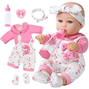 Imagem de Baby Doll XFEYUE de 12 polegadas com roupas, chupeta e mamadeira