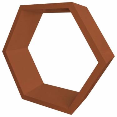 Imagem de Nicho Hexágonal Colméia Colorido em Mdf Laqueado para Parede - 30x34x12cm Cor:COBRE METALIZADO;Tamanho:30X34X12 CM