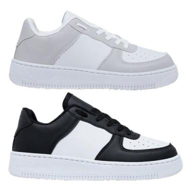 Imagem de Kit 2 Pares Tênis Casual Sneakers Moda Blogueira Unissex - Simon Verga