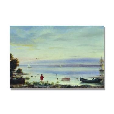 Imagem de Lev Lagorio Prints. Pintura de arte de parede de paisagem marítima. Pôster de reprodução de impressões em tela de paisagem para decoração de casa. (Paisagem marinha). Somente tela de 40 x 60 cm - 15,8