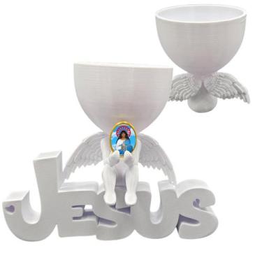 Imagem de Anjinho da Guarda Santa Sara Kali Jesus 3d Decoração Vaso - Point da F