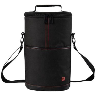 Imagem de Bolsa Térmica Para Transporte de Vinhos ALLCAMP até 2 Garrafas, Preto e Vermelho