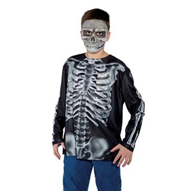 Imagem de Fantasias Underwraps – Fantasia de esqueleto para meninos, Black/White, Medium