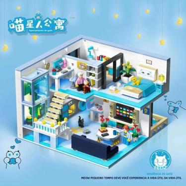 Imagem de Blocos de Montar Ursinho e Gatinho - Brinquedo Educativo para Meninas 