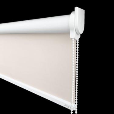 Imagem de Cortina Persiana Rolo Blackout (11 OPÇÕES DE CORES) (Tóquio 02 - COM BANDÔ - Acabamento Branco, 1,50 (lar) x 1,30 (alt))