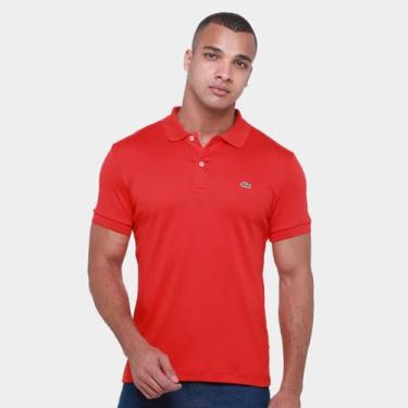 Imagem de Camisa Polo Lacoste Regular Fit Algodão Leve Masculina, Vermelho, M