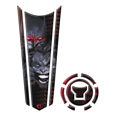 Imagem de Adesivo Faixa Gravata Tanque E Bocal Moto Resinado Hahaha Preto1